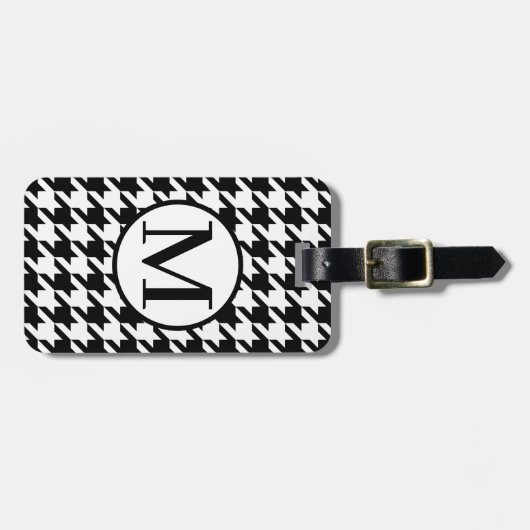 Monogram RF Black Houndstooth Bagagelabel (Voorkant horizontaal)
