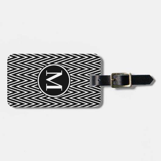 Monogram RF Black Steep Chevron Bagagelabel (Voorkant horizontaal)