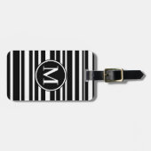 Monogram RF Black Uneven Striped Bagagelabel (Voorkant horizontaal)