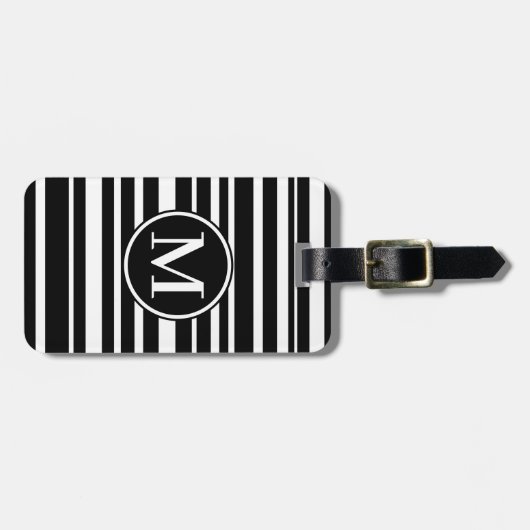 Monogram RF Black Uneven Striped Bagagelabel (Voorkant horizontaal)