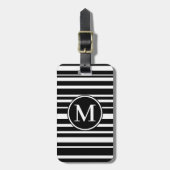 Monogram RF Black Uneven Striped Bagagelabel (Voorkant verticaal)