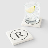 Monogram RF Classic Serif Stenen Onderzetter (Zijkant)