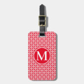 Monogram RF Red Double Diamond Bagagelabel (Voorkant verticaal)