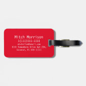 Monogram RF Red Steep Chevron Bagagelabel (Achterkant horizontaal)