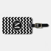 Monogram RF zwarte golven Bagagelabel (Voorkant horizontaal)