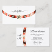 Monogram Rhinestones (witte en Roos goudgrens) Visitekaartje (Voorkant / Achterkant)