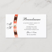 Monogram Rhinestones (witte en Roos goudgrens) Visitekaartje (Achterkant)