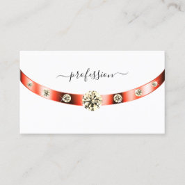 Monogram Rhinestones (witte en Roos goudgrens) Visitekaartje