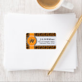 Monogram Ribbon Earthy Tribal Batik Adresetiketten Etiket (Insitu)