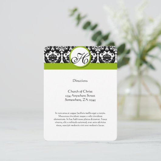 Monogram richting zwart-wit informatiekaartje (Staand voorkant)