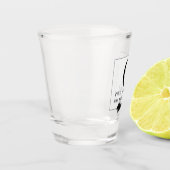 Monogram Ringdrager Zwart Wit Bow Stropdas Groomsm Shot Glas (Links)