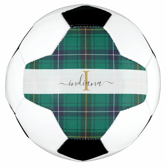Monogram ritssluiter Manuscript Naam Tartan Voetbal (Voorkant)