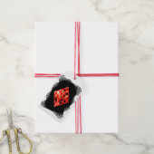 Monogram Robijn Geboortesteen Cadeaulabel (Met Touw)