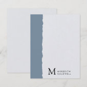 Monogram robuust blauw, gedeckeerd randkleurenblok notitiekaartje (Voorkant / Achterkant)