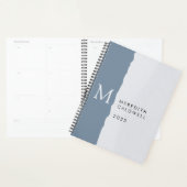 Monogram robuust blauw, gedeckeerd randkleurenblok planner (Display)