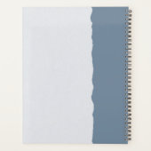 Monogram robuust blauw, gedeckeerd randkleurenblok planner (Achterkant)