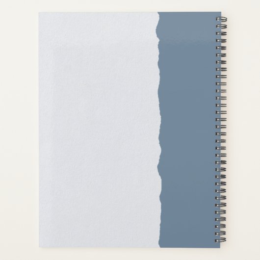 Monogram robuust blauw, gedeckeerd randkleurenblok planner (Achterkant)