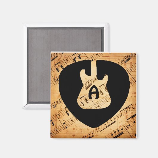 Monogram Rock en Roll Guitar Sound Wave Magneet (Voorkant / Achterkant)