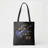 Monogram Rock Guitar - Blue Tote Bag (Voorkant)