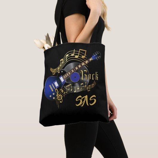 Monogram Rock Guitar - Blue Tote Bag (Dichtbij)