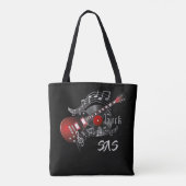Monogram Rock Guitar - Red Tote Bag (Achterkant)