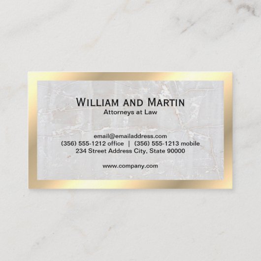 Monogram | Rock Slate | Goudgrens | QR-code Visitekaartje (Achterkant)