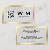 Monogram | Rock Slate | Goudgrens | QR-code Visitekaartje (Voorkant / Achterkant)