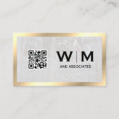 Monogram | Rock Slate | Goudgrens | QR-code Visitekaartje (Voorkant)