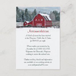 Monogram Rode Barn in Winter Wedding Enclosure Car Informatiekaartje