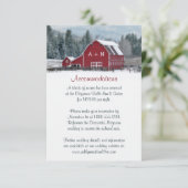 Monogram Rode Barn in Winter Wedding Enclosure Car Informatiekaartje (Staand voorkant)