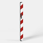 Monogram rode blauwe diagonale strepen iPhone hoesje (Rechterkant)