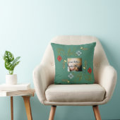 Monogram Rode Blauwe Groene Bloemen Bloemen Kussen (Stoel)