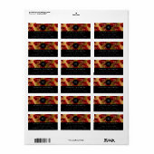 Monogram Rode Bloem Rozen Sparkly Goud RSVP Etiket (Full Sheet)