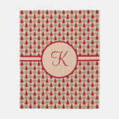 Monogram Rode Bruine Buffalo Plaid Rustieke Landel Fleece Deken (Voorkant)