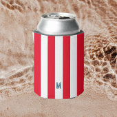 Monogram rode Cabana Stripe & gepersonaliseerde ma Blikjeskoeler