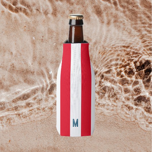 Monogram rode Cabana Stripe & gepersonaliseerde ma Flesjeskoeler