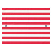 Monogram rode Cabana Stripe & gepersonaliseerde ma Tafelkleed (Voorkant (Horizontaal))