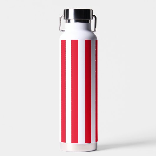 Monogram rode Cabana Stripe & gepersonaliseerde ma Waterfles (Voorkant)
