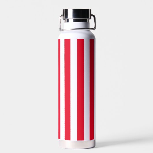 Monogram rode Cabana Stripe & gepersonaliseerde ma Waterfles (Achterkant)