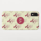 Monogram  Rode Cherry Case-Mate iPhone Case (Achterkant (horizontaal))