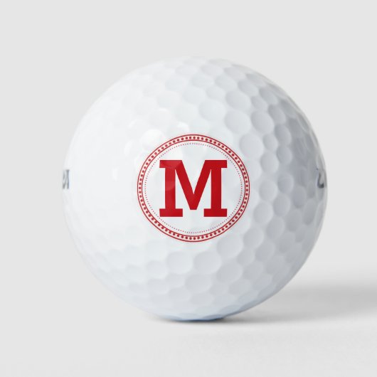 Monogram rode dot Edge Embleem Golfballen (Voorkant)
