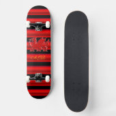 Monogram rode draak, rode metalen effectsband persoonlijk skateboard (Voorkant)