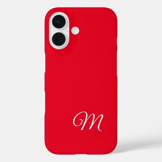Monogram Rode Eenvoudige Elegante Minimalistische Case-Mate iPhone Case (Achterkant)