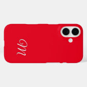Monogram Rode Eenvoudige Elegante Minimalistische Case-Mate iPhone Case (Achterkant (horizontaal))