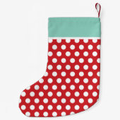 Monogram rode en Aqua Holiday Stippen Kleine Kerstsok (Achterkant)