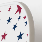 Monogram rode en blauwe sterren en naam pickleball paddle (Links Detail)