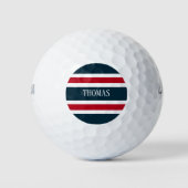 Monogram rode en blauwe strepen op 4 juli golfballen (Voorkant)