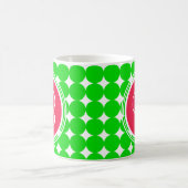 Monogram rode en groene pokadot koffiemok (Center)