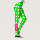 Monogram rode en groene pokadot leggings (Rechts)