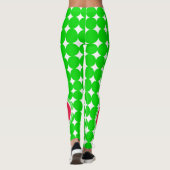 Monogram rode en groene pokadot leggings (Achterkant)